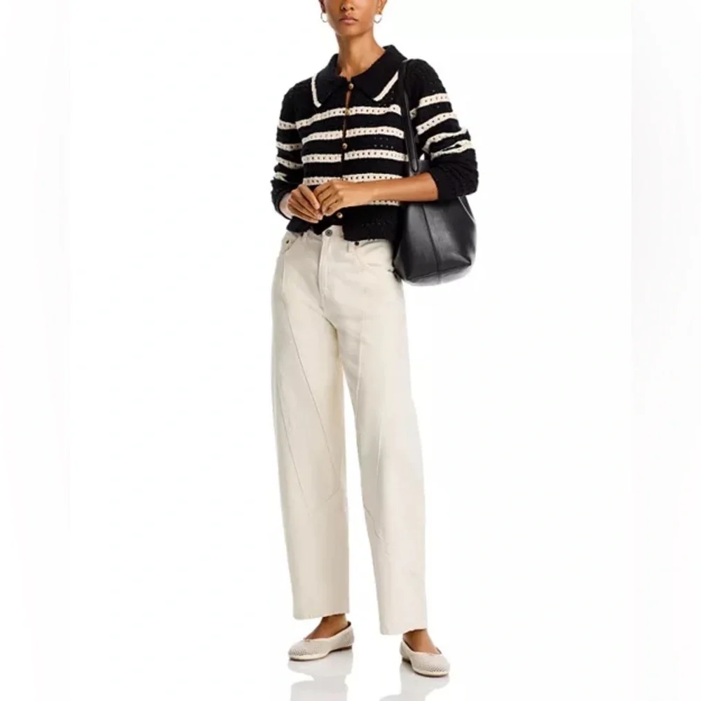 NWT Line and Dot Let Me Be Cardigan in Black and Ivory, Size L - Picture 5 of 14